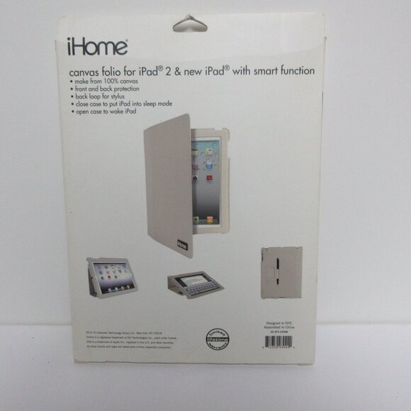 i Home Slim Fit Canvas Folio Case for iPad 2&new Ipad Beige with smart function - Picture 3 of 3